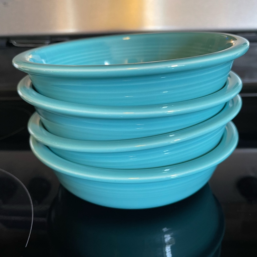 Set of 4 Turquoise Fiesta bowls